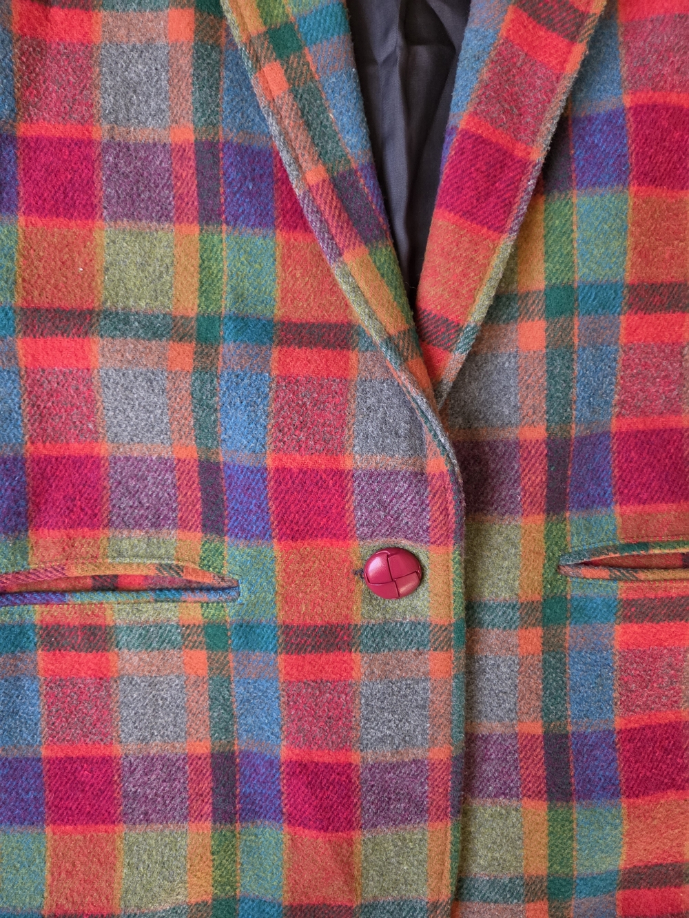 Multi-Colored Plaid Blazer - Picture 3 of 7
